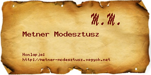 Metner Modesztusz névjegykártya